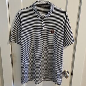 Vineyard Vines Striped Performance Polo Shirt Auburn University AU - Size Medium